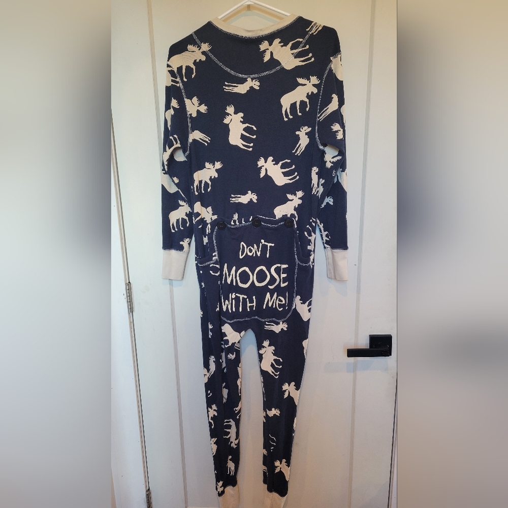 Lazy One Navy Blue Cotton Onesie